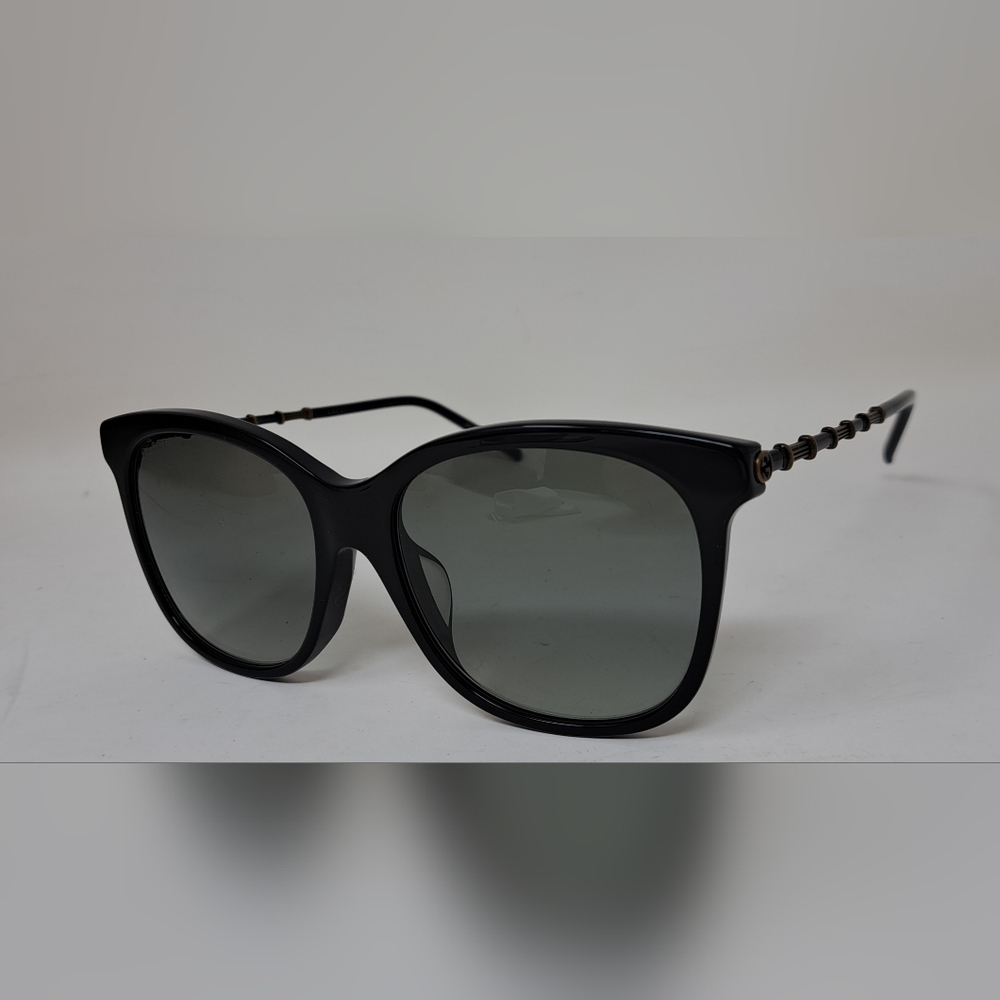 Gucci Sunglasses GG0655SA 001 Black Gold Grey Full Rim Square 56MM 56-17-150 - Picture 9 of 16